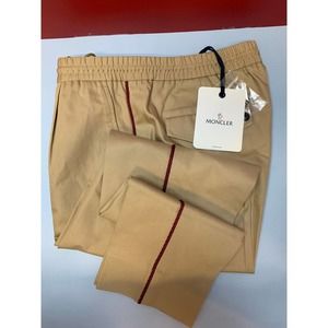 MONCLER MENS KHAKI COTTON SPORT PANTS SZ EU 48